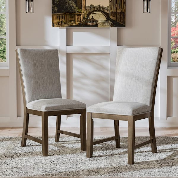 Furniture of America Garanie Oak Fabric Upholstered Dining Chairs (Set of 2)