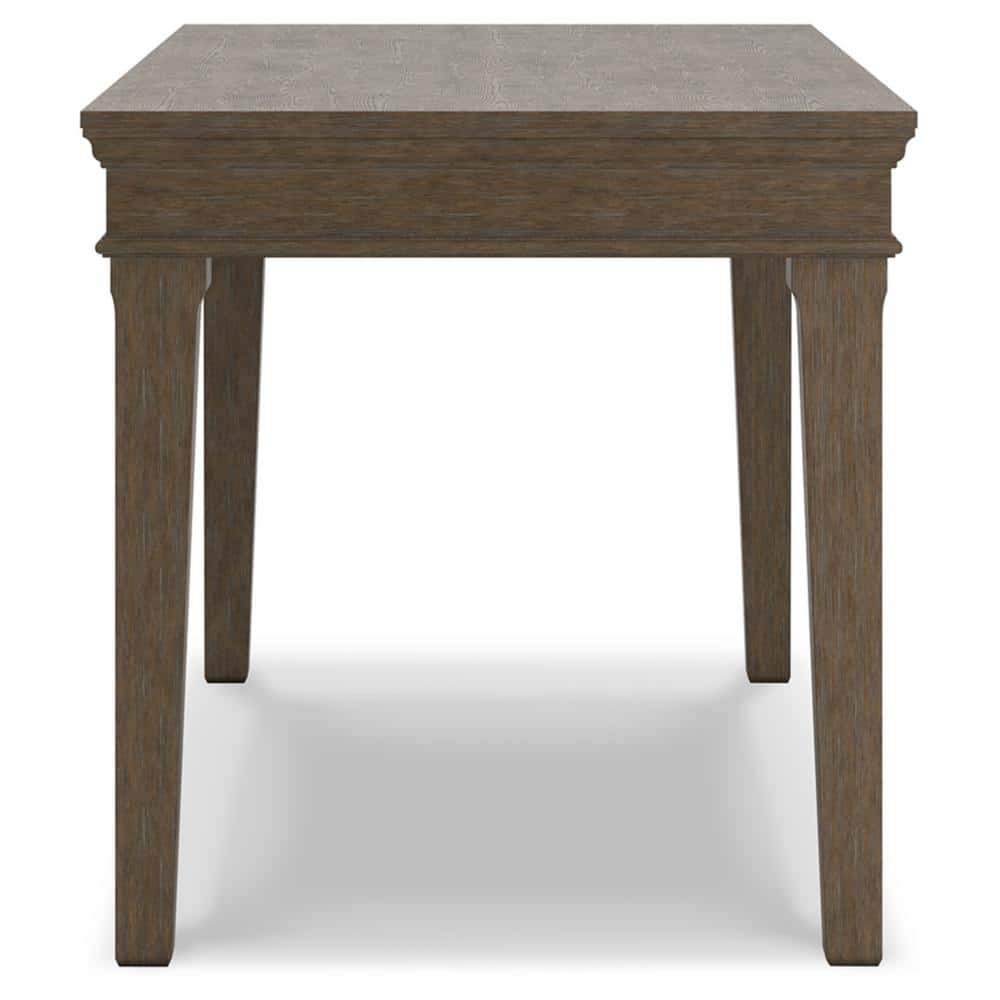 Gray Transitional Desk with Hutch and USB Ports