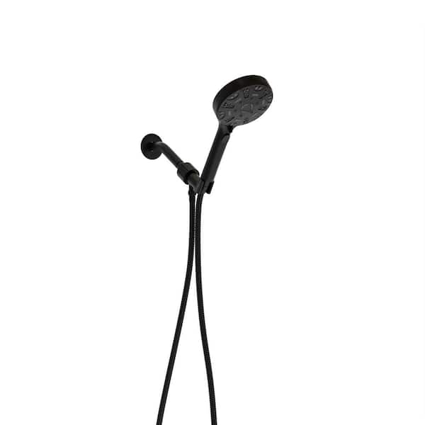 Unbranded 8-Spray Wall Mount Handheld Shower Head, 4.7 in. Hand Shower with Hose 1.8 GPM in Matte Black