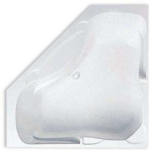 Preakness 60 in. Acrylic Center Drain Corner Drop-In Soaking Bathtub in White