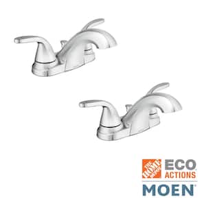 Adler 4 in. Centerset 2-Handle Bathroom Faucet in Chrome (2-Pack)