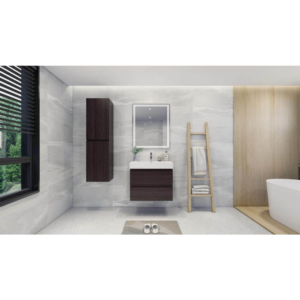Fortune 30 in. W Bath Vanity in Dark Gray Oak with Reinforced Acrylic Vanit