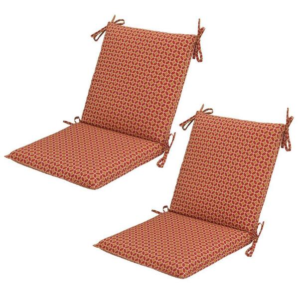 Hampton Bay Genova Mid-Back Outdoor Dining Chair Cushion (2-Pack)