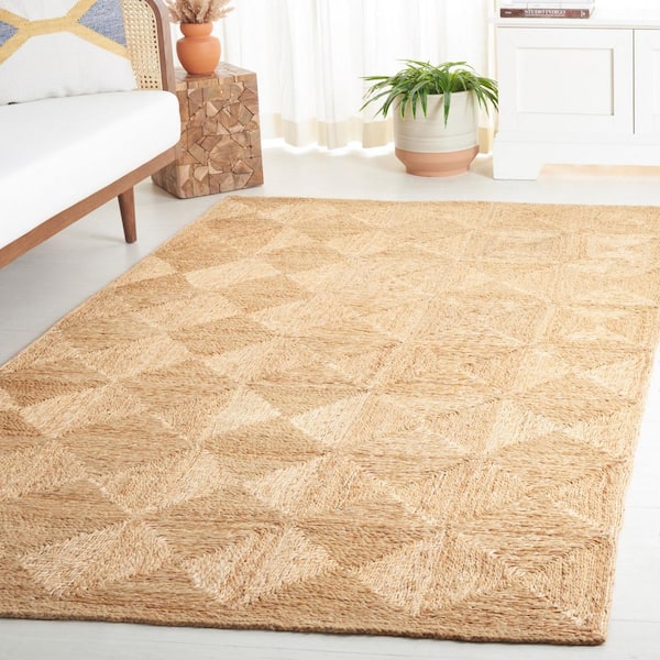 Natural Fiber Beige 6 ft. x 9 ft. Woven Spiral Area Rug