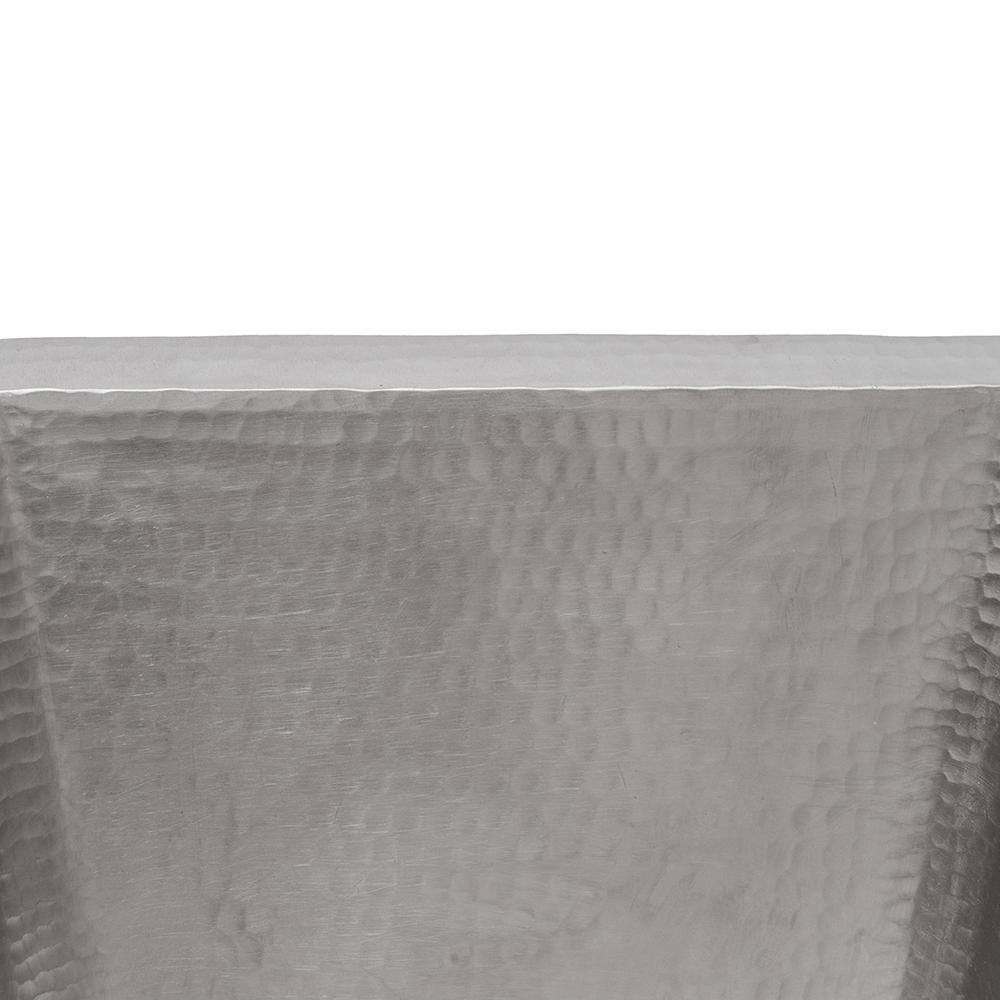 17" Rectangle Hammered Nickel-Plated Copper Bathroom Sink