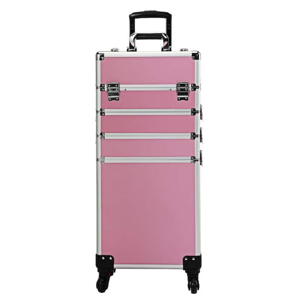 Tatayosi 4-in-1 Pink Cosmetic Organizer Box Cosmetic/Toiletry Bag