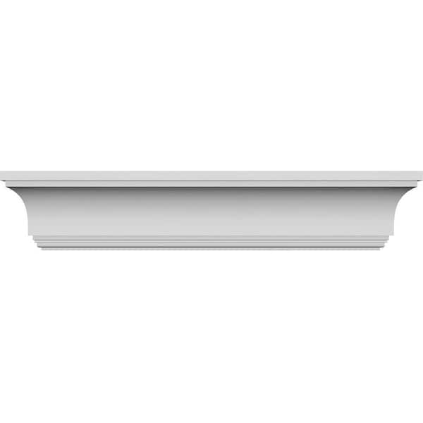 Ekena Millwork 1-1/4 in. x 98 in. x 9-5/8 in. Polyurethane Standard Crosshead Moulding