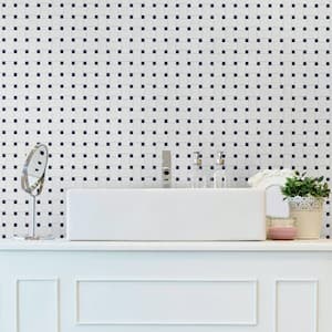 Metro Basketweave White with Glossy Cobalt Dot 11-3/4 in. x 11-3/4 in. Porcelain Mosaic Tile (9.8 sq. ft./Case)