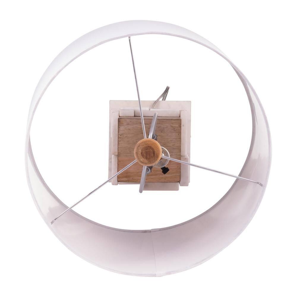 White Marble 18" Table Lamp with White Shade
