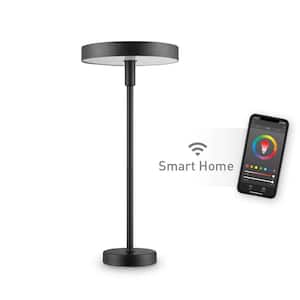 7-Watt Wi-Fi Smart Black Multicolor Changing RGB Tunable White LED Integrated Table Lamp, No Hub Required