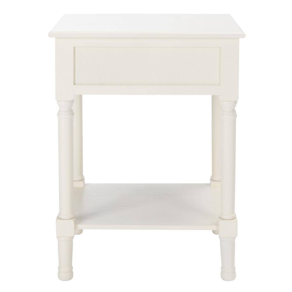 Haines White Wood 1-Drawer Accent Table with Storage