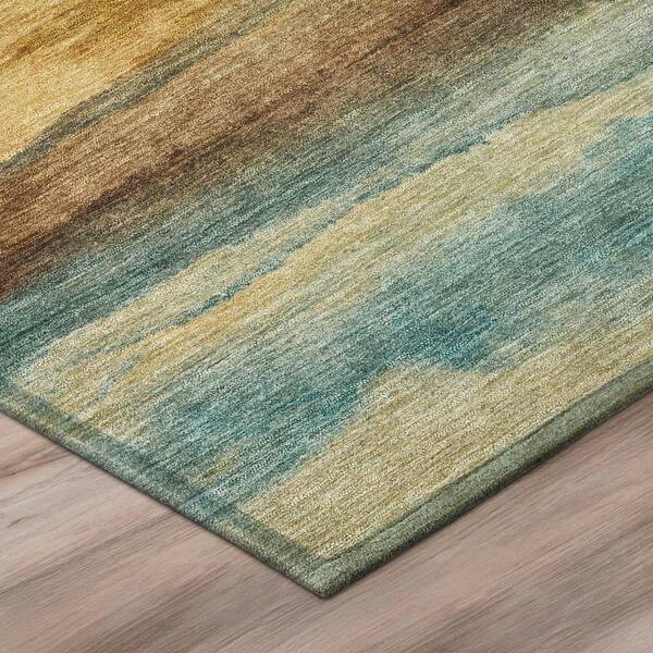 Chantille Machine Washable Indoor/Outdoor Abstract ACN3008 Turquoise 10 ft. x 14 ft. Area Rug