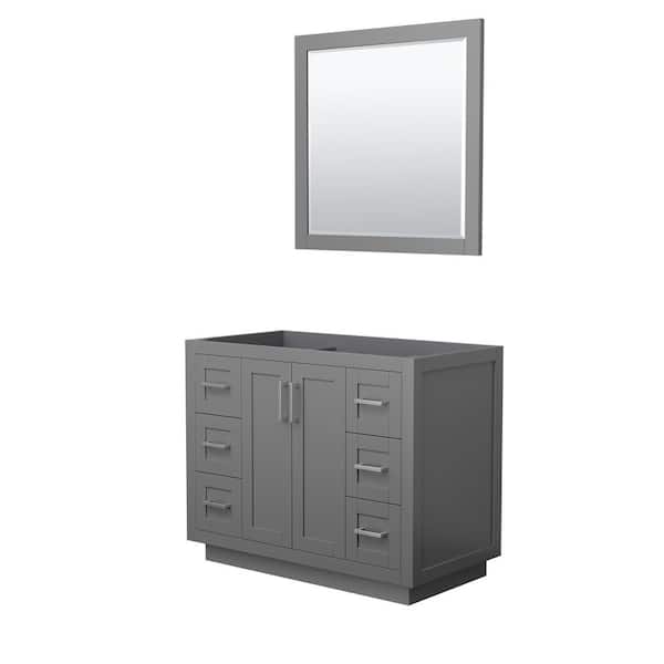 Wyndham Collection Miranda 41.25 in. W x 21.75 in. D Single Bath Vanity Cabinet Only with Mirror in Dark Gray