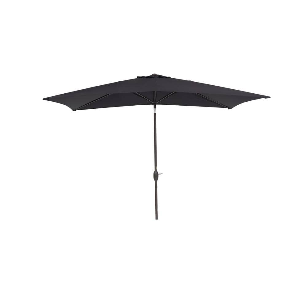 10 ft. x 6.5 ft. Steel Patio Market Umbrella in Black