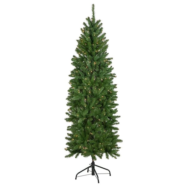 12 ft. Pencil White River Fir Artificial Christmas Tree Clear Lights