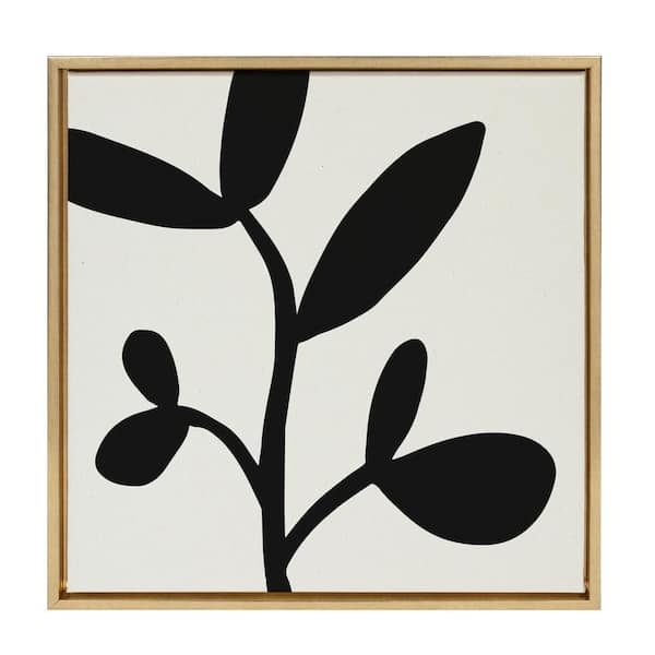 Kate and Laurel Modern Botanical Neutral Nature 2 by The Creative Bunch Studio Framed Nature Canvas Wall Art Print 22 in. x 22 in.