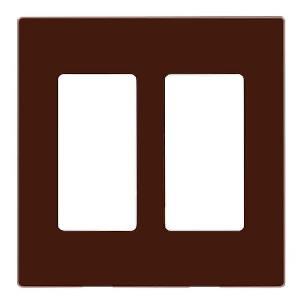Leviton 2-Gang Brown Decora/Rocker Polycarbonate Standard Screwless Wall Plate (1-Pack) 80309-B