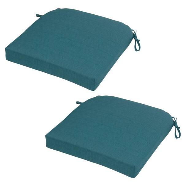 Hampton Bay Mediterranean Solid Rapid-Dry Deluxe Outdoor Seat Cushion (2-Pack)