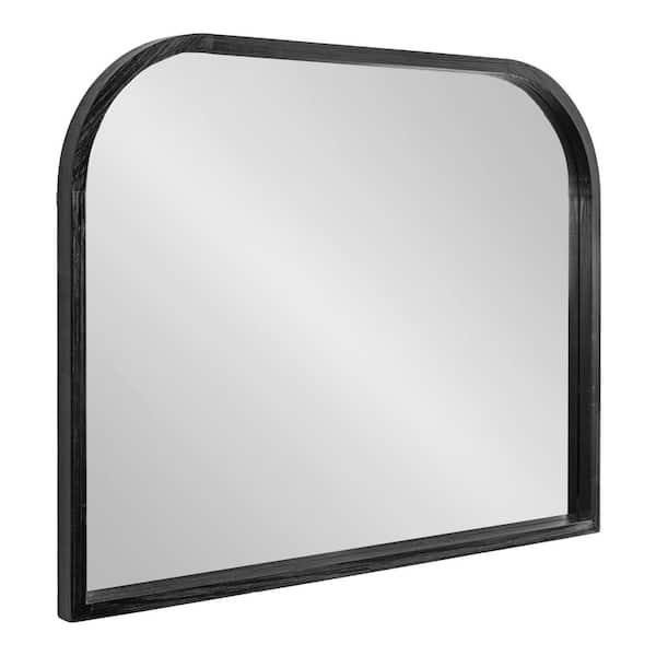 Kate and Laurel Occonor 36 in. W x 28 in. H Black Arch Transitional Framed Decorative Wall Mirror
