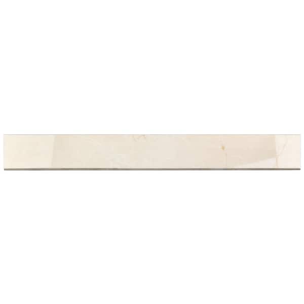 Ivy Hill Tile Marmo Biege 3 in. x 24 in. Polished Porcelain Bullnose Tile