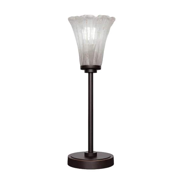 Unbranded Quincy 18.75 in. Dark Granite Accent Lamp with Italian Ice Glass Shade