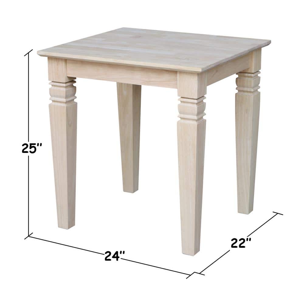 Classic Unfinished Parawood Java Square End Table
