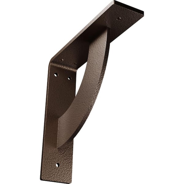 Ekena Millwork 2 in. x 8 in. x 8 in. Steel Hammered Dark Bronze Bulwark Bracket