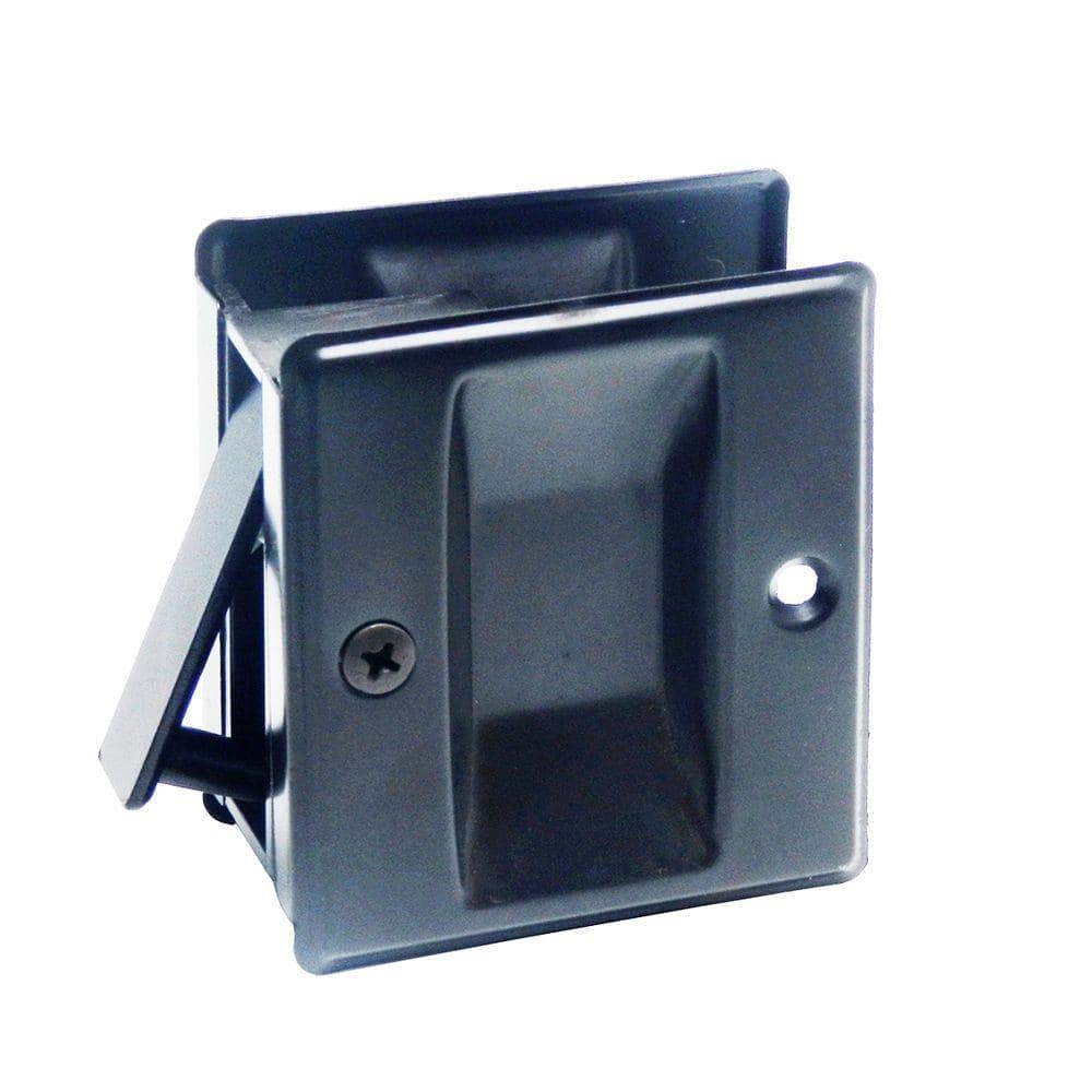 2-3/4 in. Pocket Door Bronze Passage Lock
