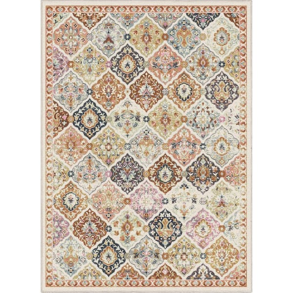 Multi 5 ft. 3 in. x 7 ft. 3 in. Flat-Weave Apollo Maeve Vintage Bohemian Geometric Area Rug