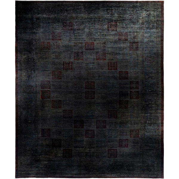 Fine Vibrance Gray 12 X 18 Hand-Knotted Wool Indoor Area Rug
