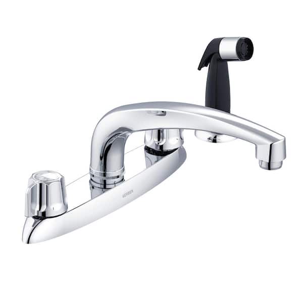 Gerber Gerber Classics 2-Handle Deck Mount Standard Kitchen Faucet with Side Spray in Chrome