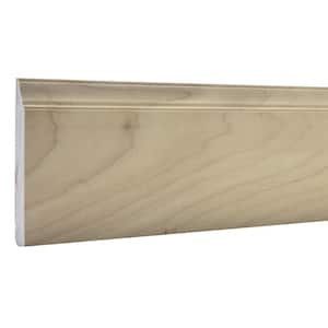 5625 in. D x 5.5 in. W x 92 in. L Unfinished Poplar Wood Charlotte Baseboard Moulding