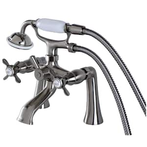 Essex 3-Handle Claw Foot Tub Faucet with Hand Shower in Brushed Nickel