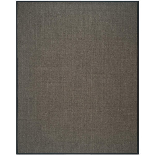 Natural Fiber Charcoal 11 ft. x 15 ft. Border Woven Area Rug