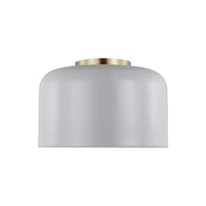 Malone 10.75 in. 1-Light Matte Grey Small Ceiling Flush Mount with LED Bulb
