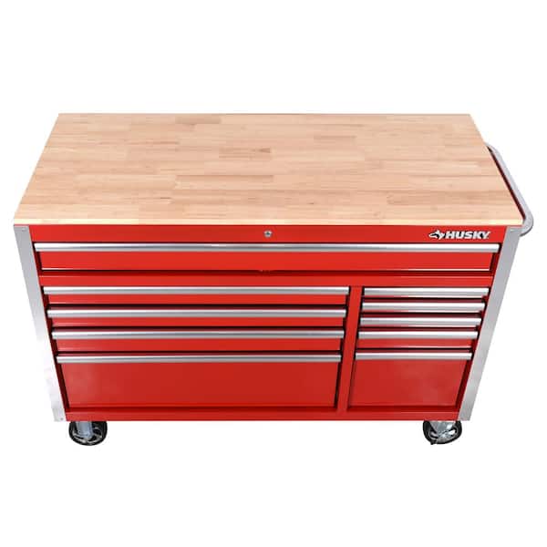 Tool Storage 52 in. W Standard Duty Gloss Red Mobile Workbench Tool Chest