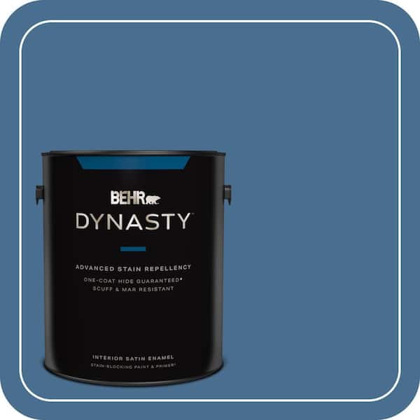 BEHR DYNASTY 1 gal. #M510-5 Sailors Bay One-Coat Hide Satin Enamel Interior Stain-Blocking Paint & Primer