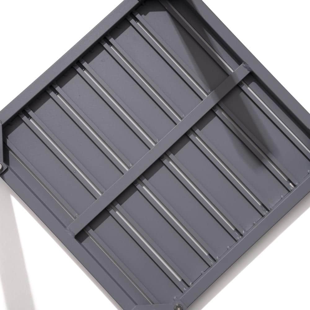 Gray Aluminum Square Outdoor End Table Set of 2