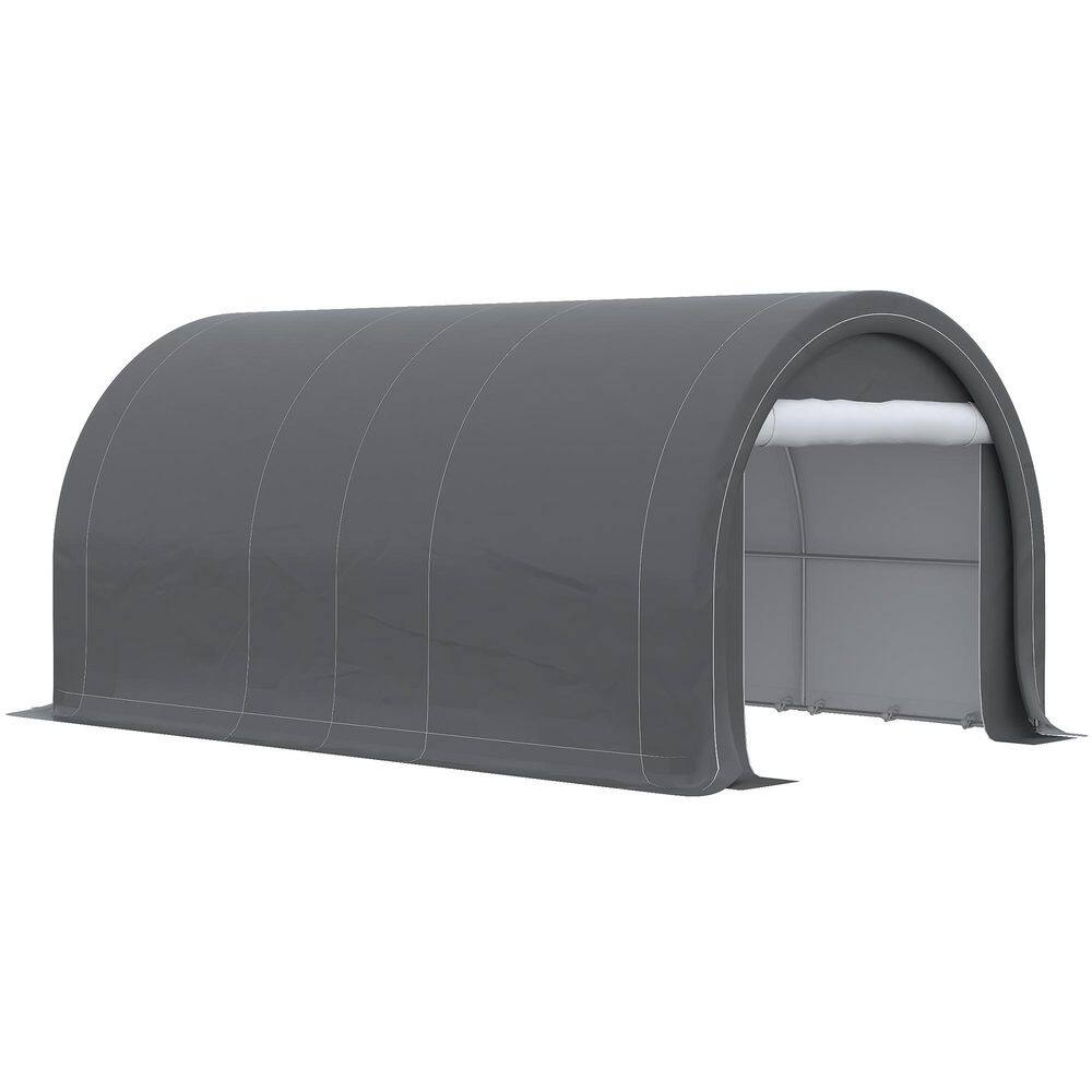 10 ft. W x 16 ft. D x 7.9 ft. H Gray Portable Carport Tent with Large Zippered Door, PE Canopy Cover for Car, Boat, Bike price history on PriceWatchPro