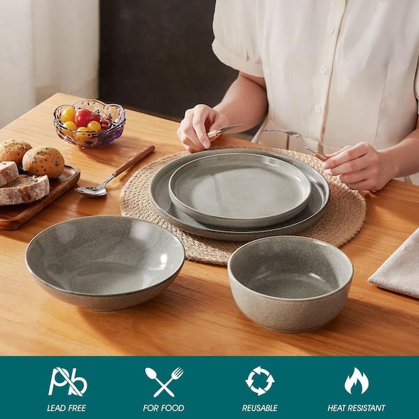 vancasso 16-Piece Brown Stoneware Dinnerware Set Service for - Main Image