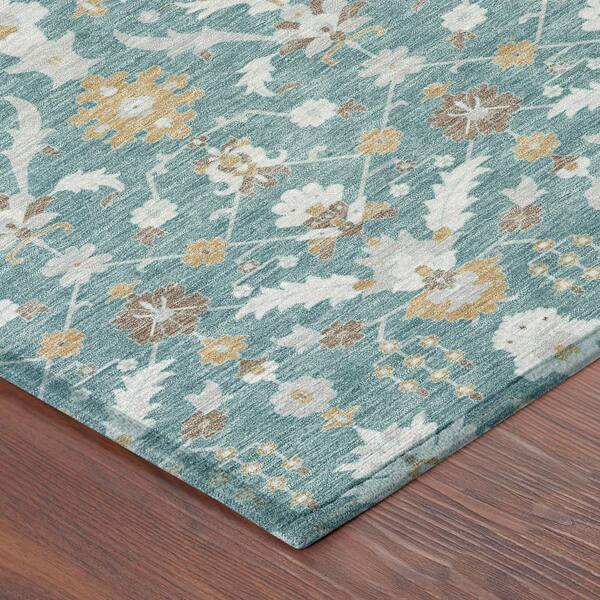 Chantille Machine Washable Indoor/Outdoor Abstract ACN2857 Teal 10 ft. x 14 ft. Area Rug