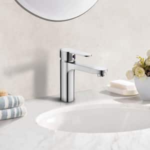 4 in. Single Handle Single Hole Bathroom Faucet in Brushed Nickel