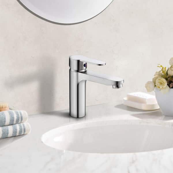 Satico 4 in. Single Handle Single Hole Bathroom Faucet in Brushed Nickel