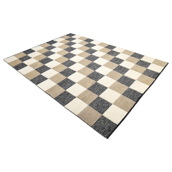 Livingston Contemporary Brown 5 ft. x 8 ft. Handmade Area Rug