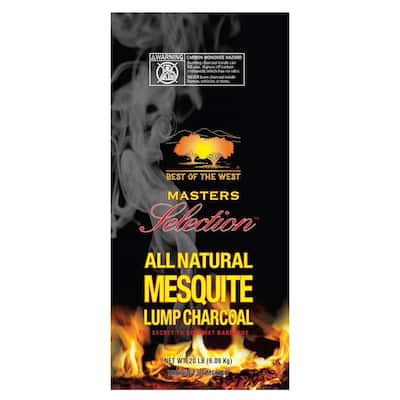 Masters Selection Mesquite Lump Charcoal for Grilling, 20 lbs.
