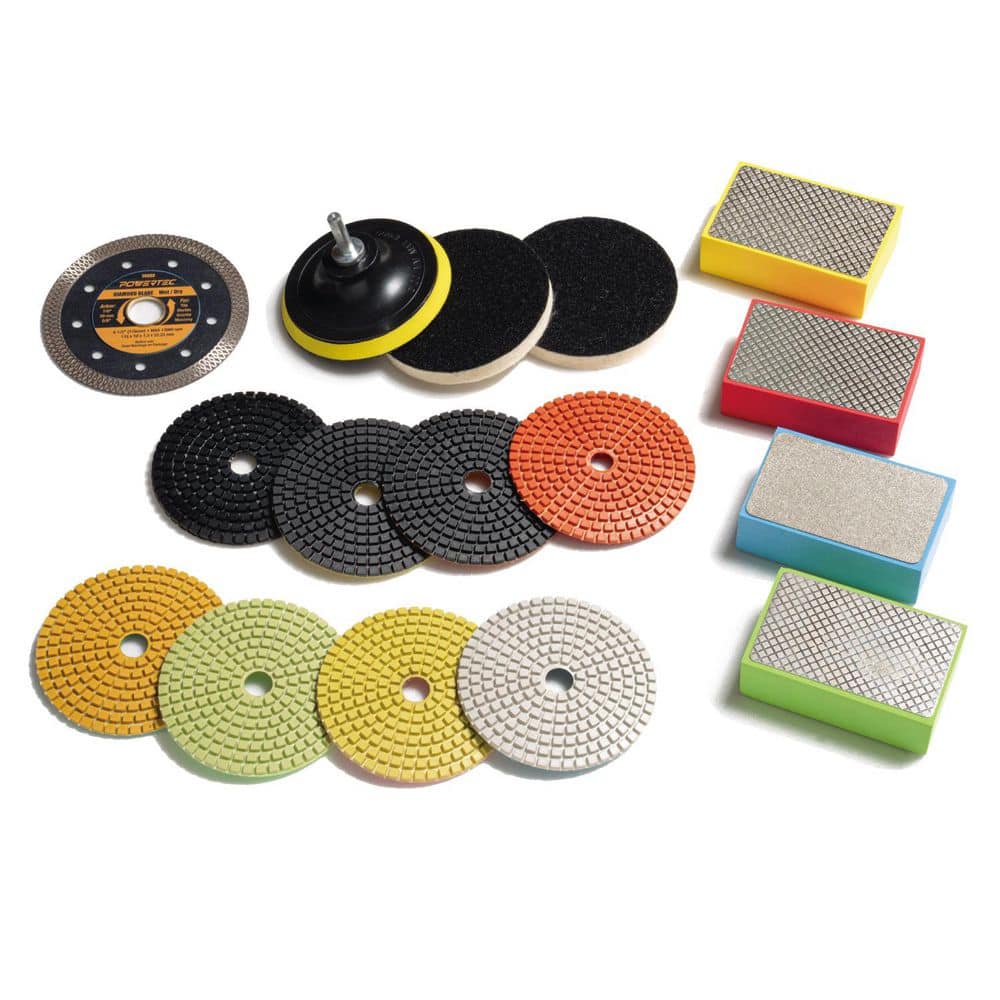 4 in. Diamond Polishing Pads and Hand Sanding Blocks Kit, with 4-1/2 in. Diamond Super Thin Turbo Mesh Rim Blade price history on PriceWatchPro