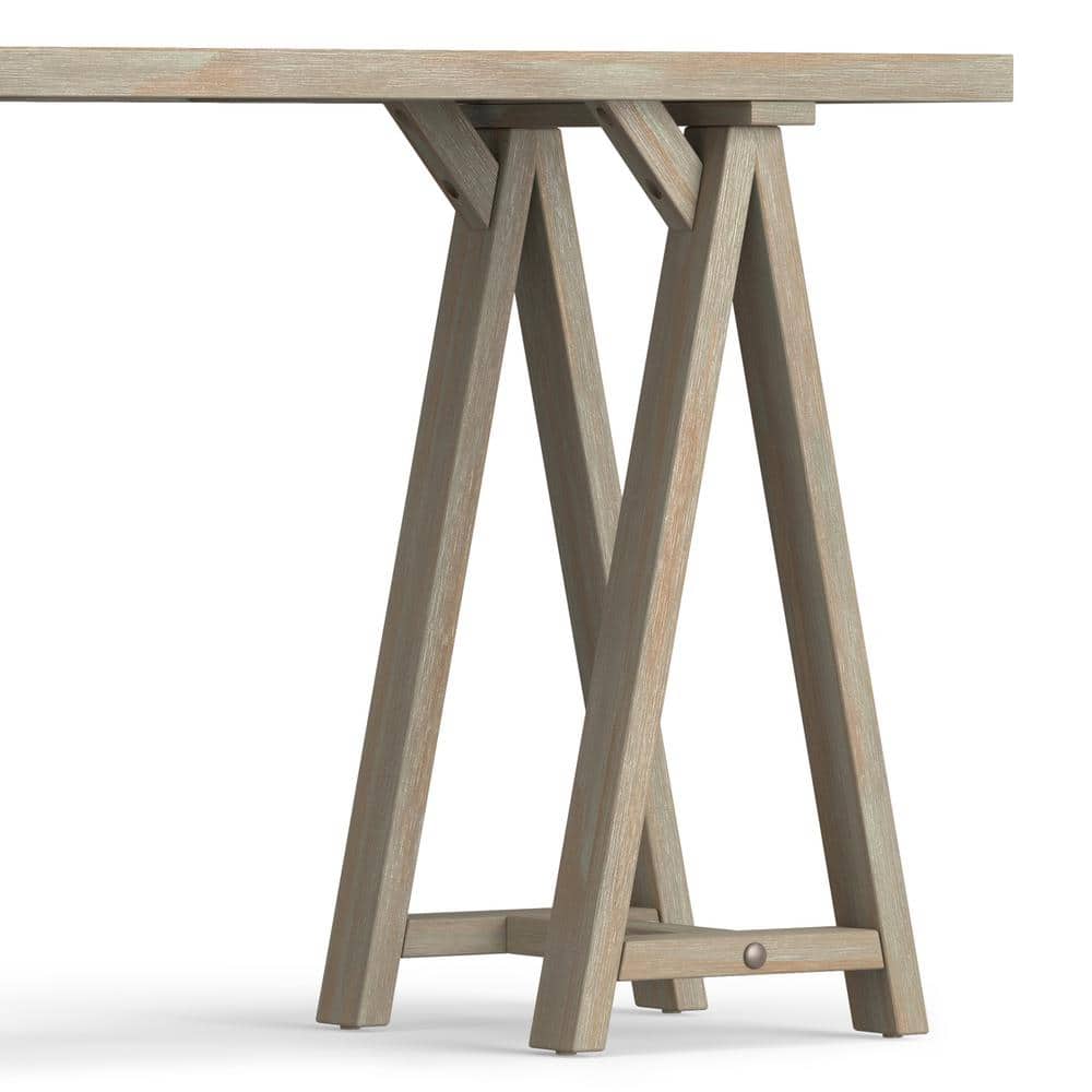 Distressed Gray 50" Wood Rectangular Console Table