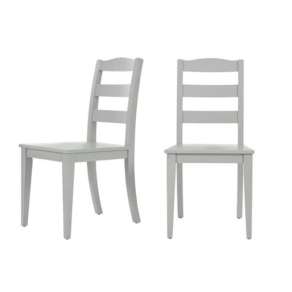 StyleWell Moss Green Wood Dining Chair with Ladder Back (Set of 2) (17.72 in. W x 36.77 in. H)