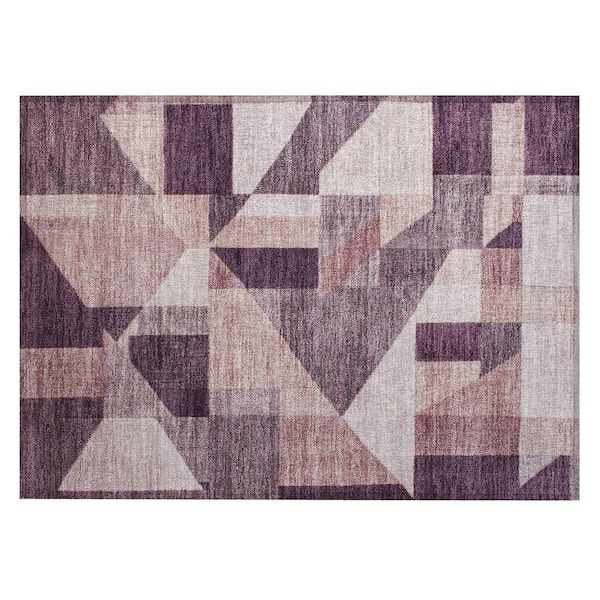 Chantille Machine Washable Indoor/Outdoor Abstract ACN2365 Eggplant 2 ft. x 3 ft. Accent Rug