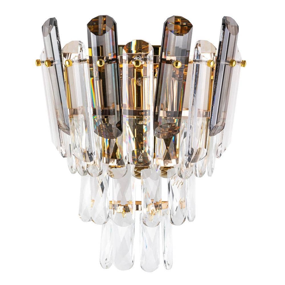 OUKANING 2-Light Gold Modern Decorative Wall Sconce Bedside Light